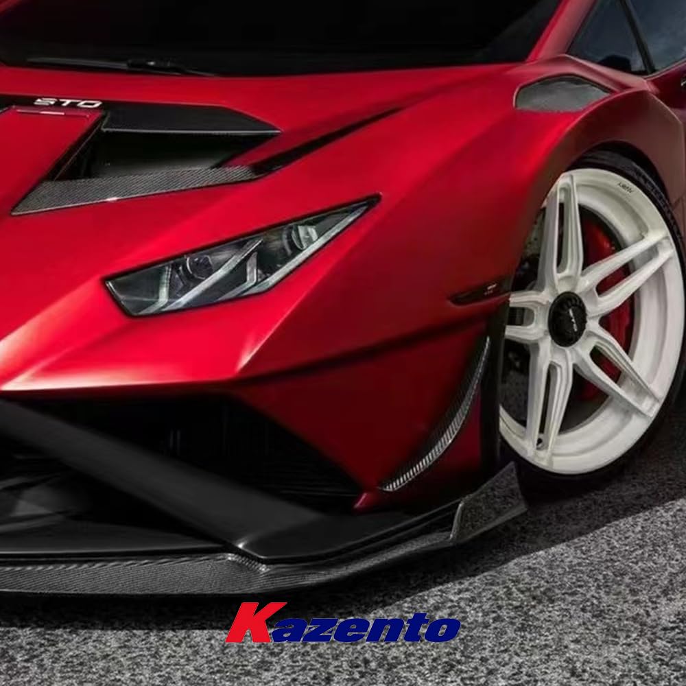 Kazento For Lamborghini Huracan STO 2022 V Style Dry Carbon Fiber Front Bumper Canard