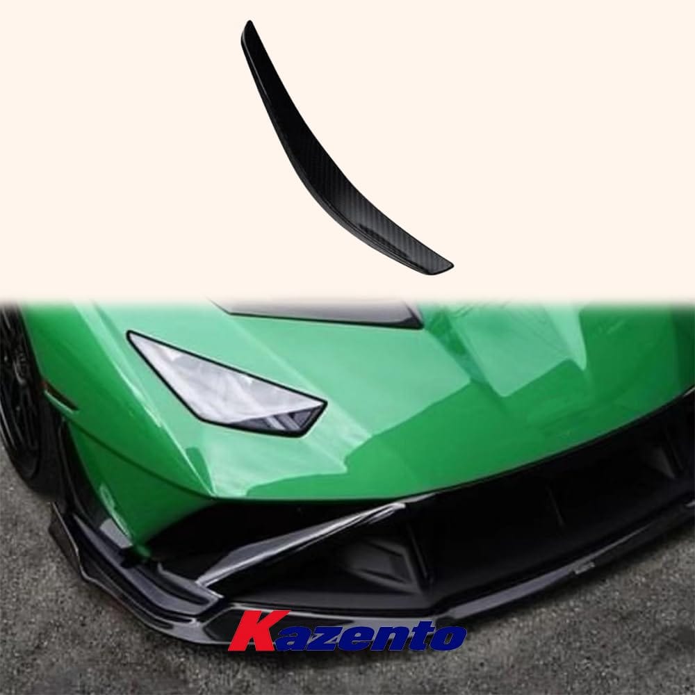Kazento For Lamborghini Huracan STO 2022 V Style Dry Carbon Fiber Front Bumper Canard