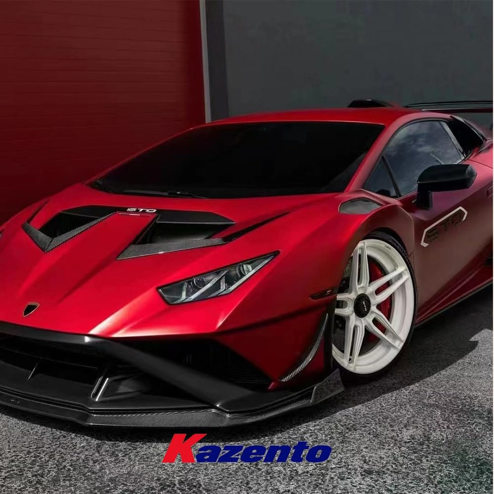 Kazento For Lamborghini Huracan STO 2022 V Style Dry Carbon Fiber Front Bumper Lip