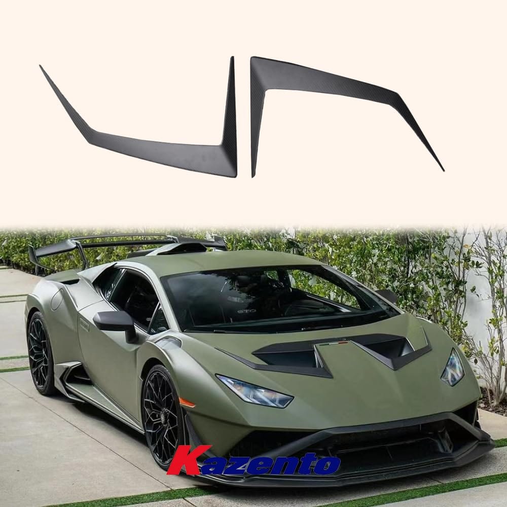 Kazento For Lamborghini Huracan STO 2022 V Style Dry Carbon Fiber Front Hood Vents Trim Kazento Carbon Parts 车身侧板 HURACAN-HV-STV-DCF