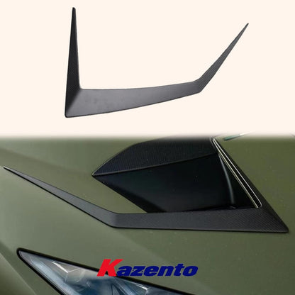 Kazento For Lamborghini Huracan STO 2022 V Style Dry Carbon Fiber Front Hood Vents Trim Kazento Carbon Parts 车身侧板 HURACAN-HV-STV-DCF