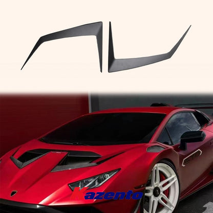 Kazento For Lamborghini Huracan STO 2022 V Style Dry Carbon Fiber Front Hood Vents Trim