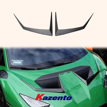 Kazento For Lamborghini Huracan STO 2022 V Style Dry Carbon Fiber Front Hood Vents Trim