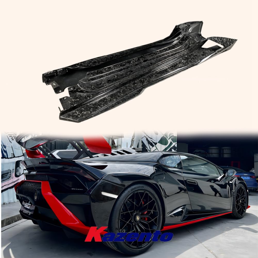 Kazento For Lamborghini Huracan (UP To STO) Dry Forged Carbon Fiber Side Skirts Pair
