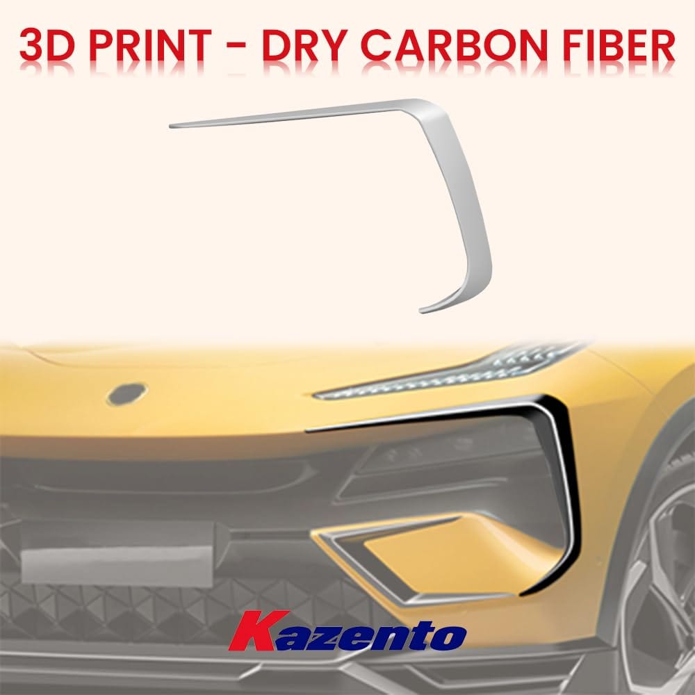 Kazento For Lotus Eletre PK Style Dry Carbon Fiber Front Bumper Upper Duct Vent Trim 2pc Kazento Carbon Parts 车身侧板 ELETRE-BV1-PK-DCF
