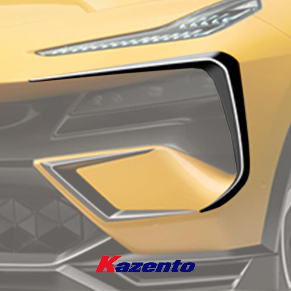 Kazento For Lotus Eletre PK Style Dry Carbon Fiber Front Bumper Upper Duct Vent Trim 2pc