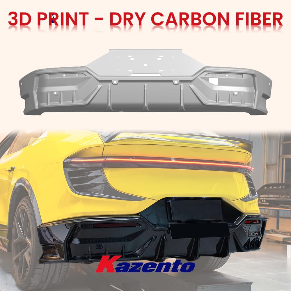 Kazento For Lotus Eletre PK Style Dry Carbon Fiber Rear Bumper Bottom Diffuser Lip