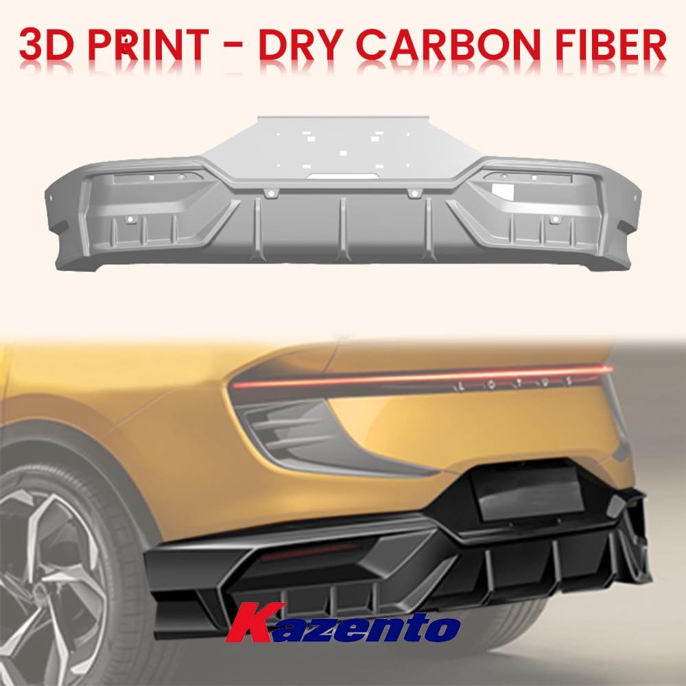 Kazento For Lotus Eletre PK Style Dry Carbon Fiber Rear Bumper Bottom Diffuser Lip