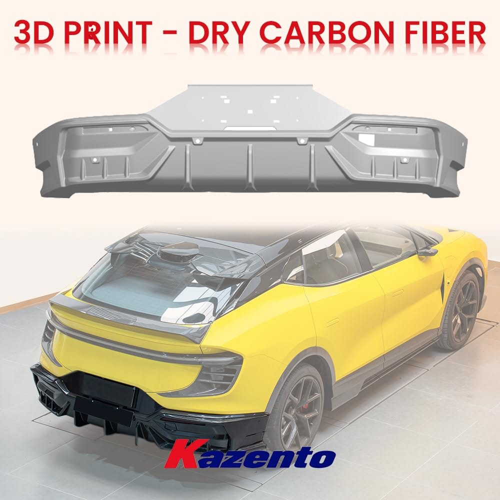 Kazento For Lotus Eletre PK Style Dry Carbon Fiber Rear Bumper Bottom Diffuser Lip