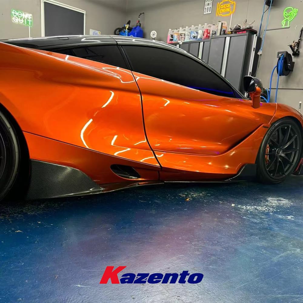 Kazento For Maclaren 720 720S KZ Style Dry Carbon Fiber Side Skirts Add On Splitter