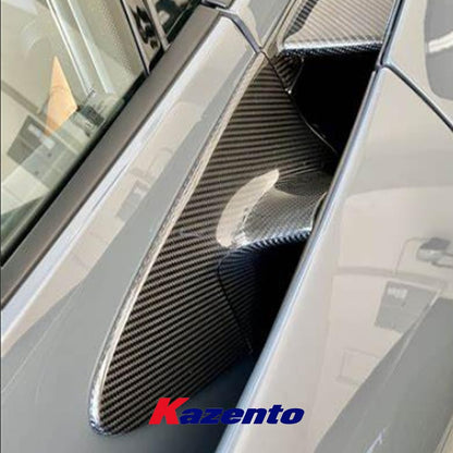 Kazento For Maclaren 720S KZ Style Dry Carbon Fiber Side Door Handle Cover Trim Pair