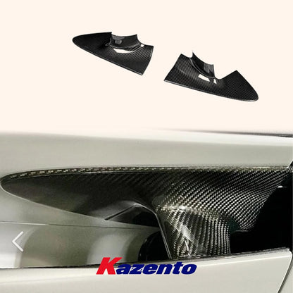 Kazento For Maclaren 720S KZ Style Dry Carbon Fiber Side Door Handle Cover Trim Pair