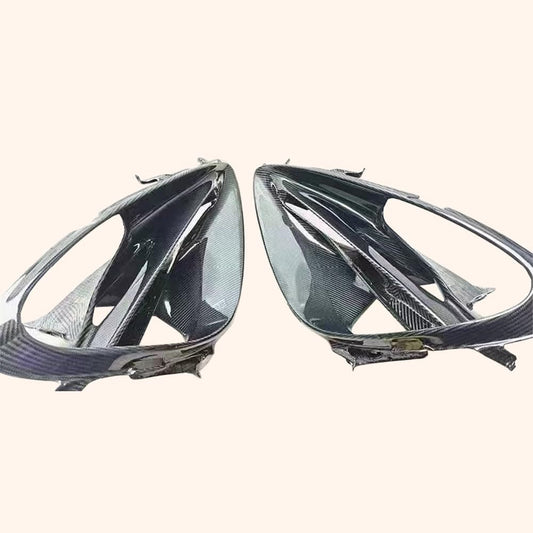Kazento For Maclaren 720S KZ Style Dry Carbon Side Frame Basket Lamp Housing Trim Pair Kazento Carbon Parts 车身侧板 720S-HLC-DCF