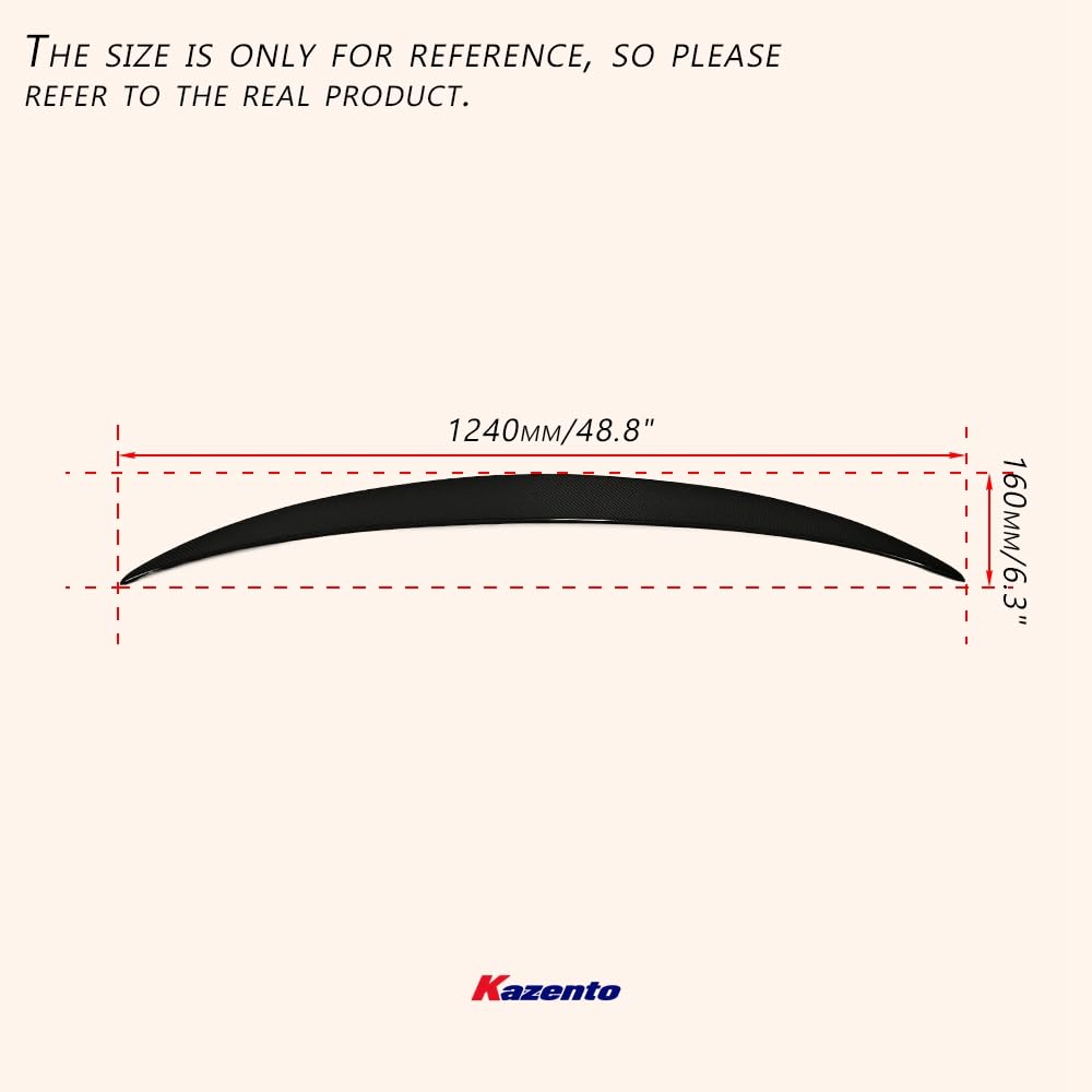 Kazento For MAZDA 3 2019-2023 DU Style Rear Bumper Trunk Spoiler Wing  Lip Carbon Fiber