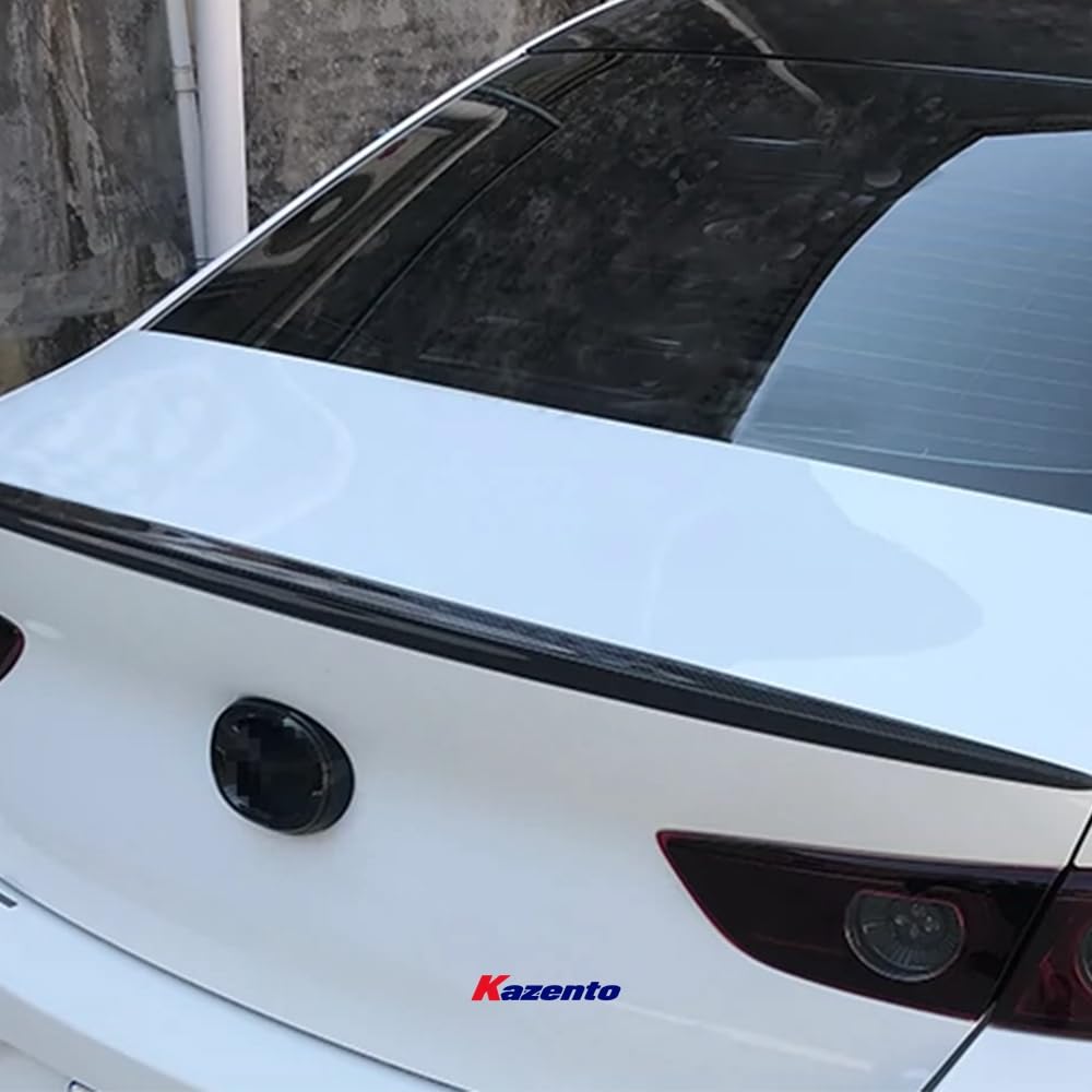 Kazento For MAZDA 3 2019-2023 DU Style Rear Bumper Trunk Spoiler Wing  Lip Carbon Fiber