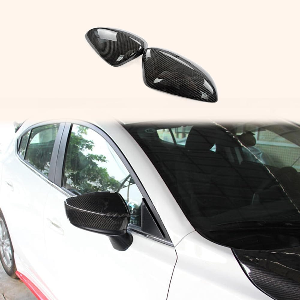 Kazento For Mazda 3 Axela Bm 2014 Side-view Mirror Cover Carbon Fiber Rearview Mirror Guard Covers