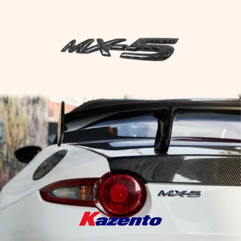 Kazento For Mazda Miata MX-5 MX5 NA NB NC ND KZ Style Carbon Fiber Logo Badge Emblem