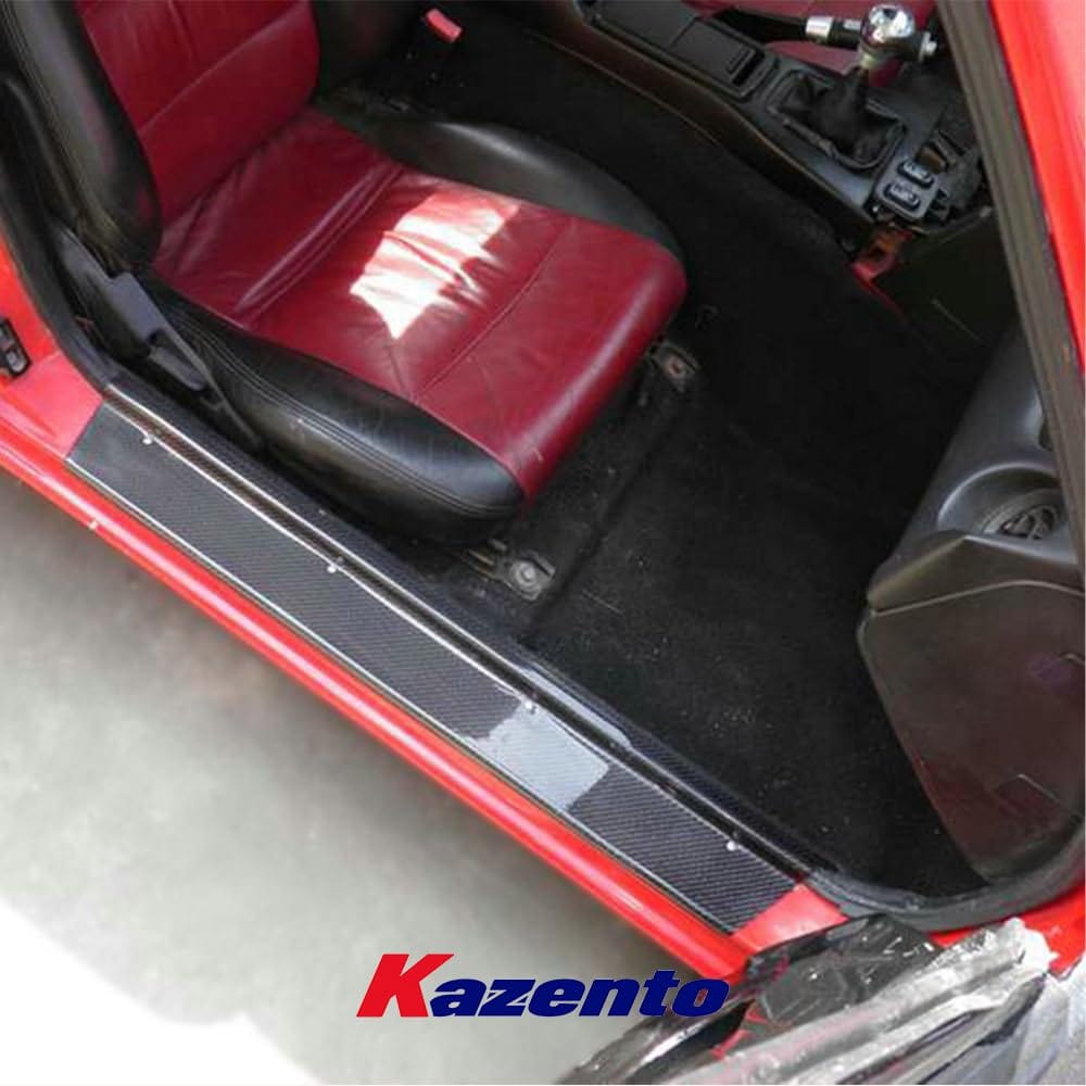 Kazento For Mazda MX5 NA MK1 Miata KZ Style Carbon Fiber Side Door Sill Panel Cover Pair