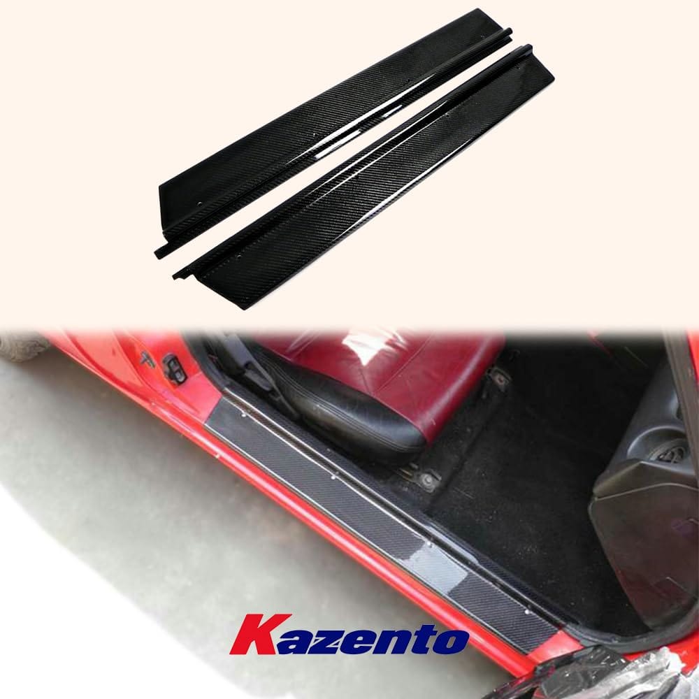 Kazento For Mazda MX5 NA MK1 Miata KZ Style Carbon Fiber Side Door Sill Panel Cover Pair