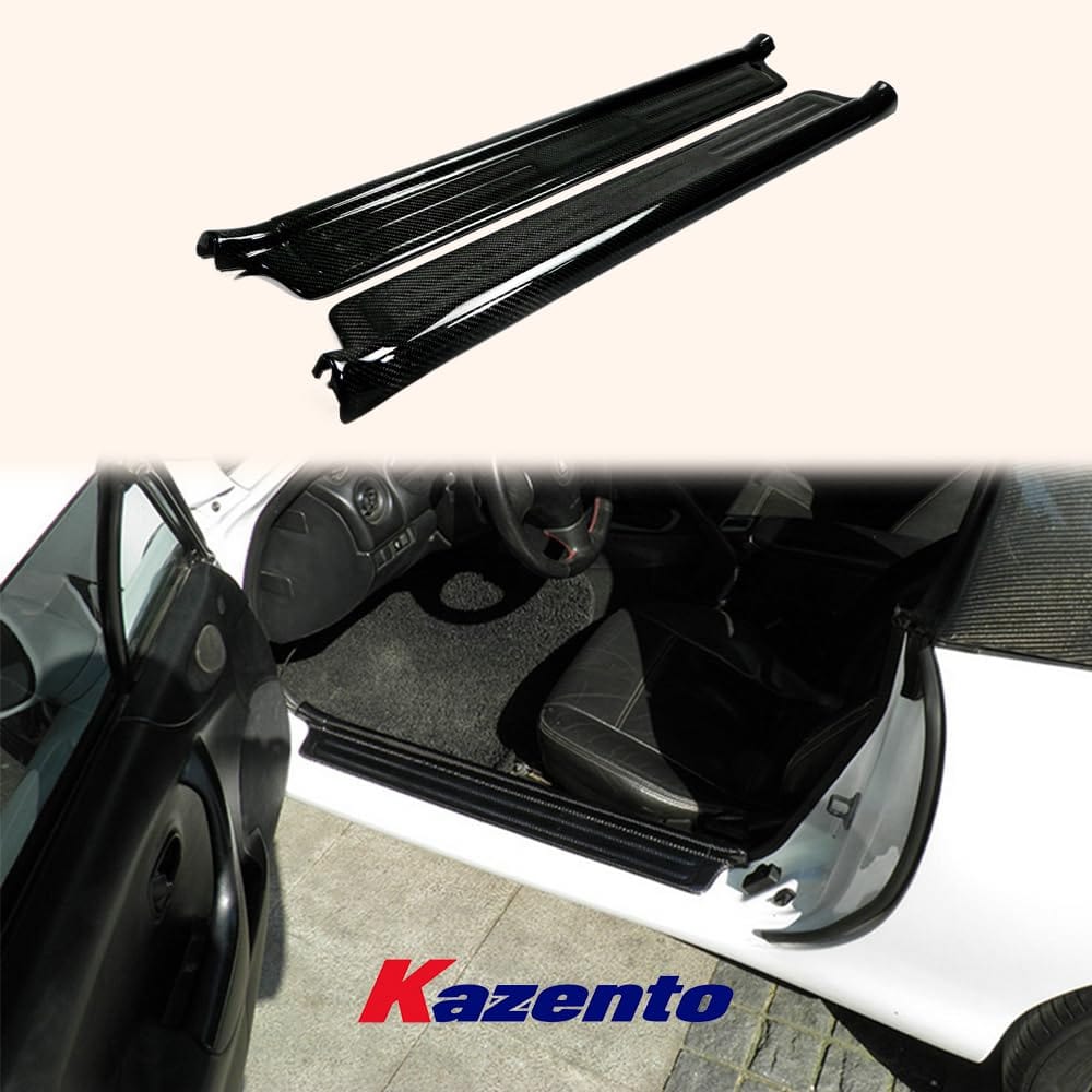 Kazento For Mazda MX5 NB MK2 Miata KZ Style Carbon Fiber Side Door Sill Panel Cover Pair