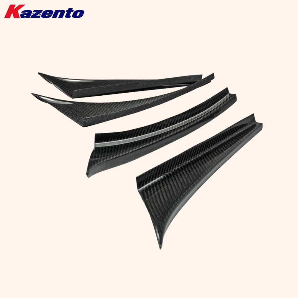 Kazento For Mazda RX-7 FD Coupe 2 Door 1991-02 R-Magic Carbon Front Bumper Canard 4pcs Kazento Carbon Parts 车身侧板 RX7-CANA-MAGIC-CF