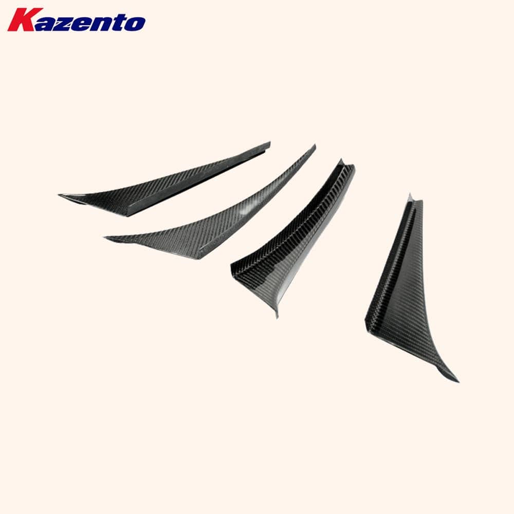 Kazento For Mazda RX-7 FD Coupe 2 Door 1991-02 R-Magic Carbon Front Bumper Canard 4pcs Kazento Carbon Parts 车身侧板 RX7-CANA-MAGIC-CF