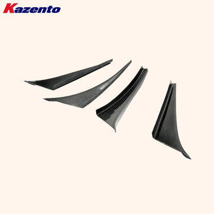 Kazento For Mazda RX-7 FD Coupe 2 Door 1991-02 R-Magic Carbon Front Bumper Canard 4pcs Kazento Carbon Parts 车身侧板 RX7-CANA-MAGIC-CF