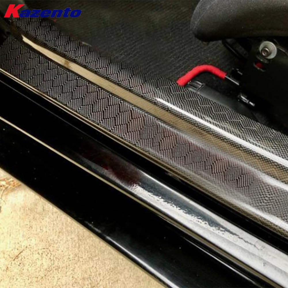 Kazento For Mazda RX-7 FD RX7 FD3S KZ Style Carbon Fiber Side Door Sill Panel Cover Pair
