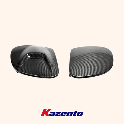 Kazento For Mazda RX-7 FD RX7 FD3S NACA Carbon Front Bumper Vented Headlight Cover Pair