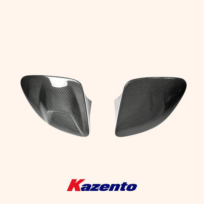 Kazento For Mazda RX-7 FD RX7 FD3S NACA Carbon Front Bumper Vented Headlight Cover Pair