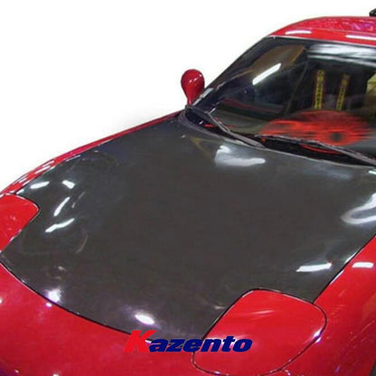 Kazento For Mazda RX-7 FD RX7 FD3S OEM Style Carbon Fiber Front Bumper Hood Bonnet Kazento Carbon Parts 车身侧板 FD3S-HOOD-OE-CF