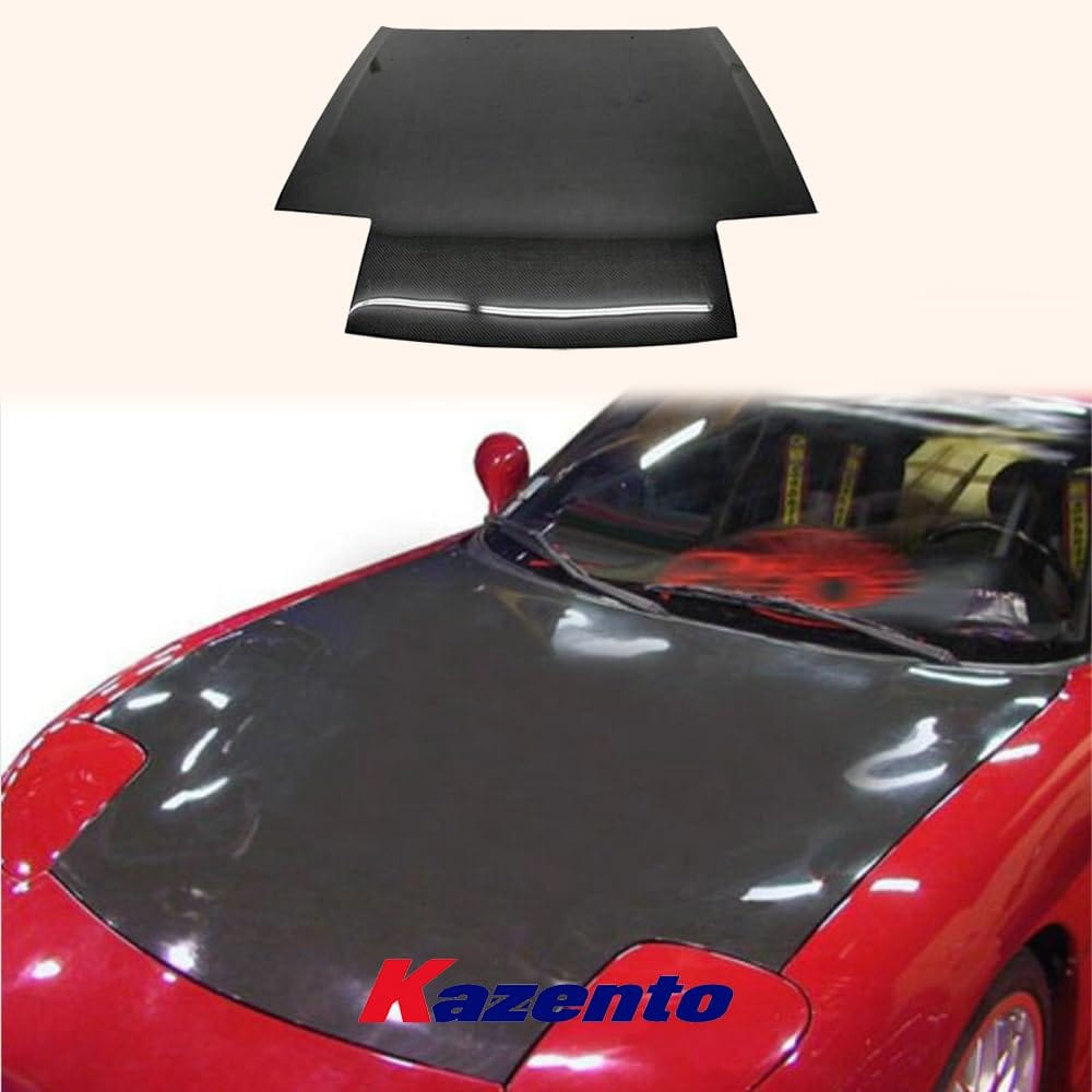 Kazento For Mazda RX-7 FD RX7 FD3S OEM Style Carbon Fiber Front Bumper Hood Bonnet