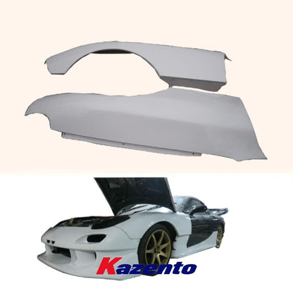 Kazento For Mazda RX-7 FD RX7 FD3S RE-GT Style Fiberglass FRP Unpaint Front Fender Addon Kazento Carbon Parts 车身侧板 FD3S-FF-REGT-FRP