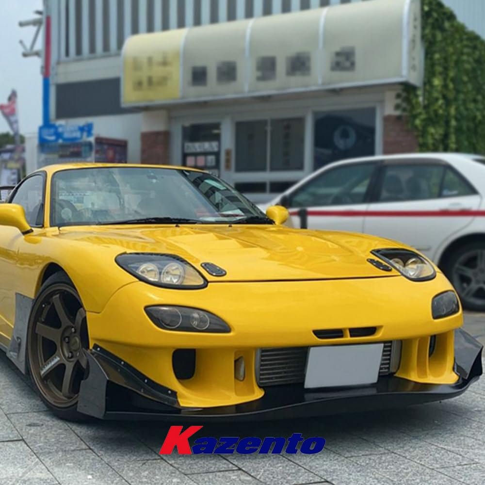 Kazento For Mazda RX-7 FD RX7 FD3S RE Style Carbon Fiber Front Vented Bumper Hood Bonnet