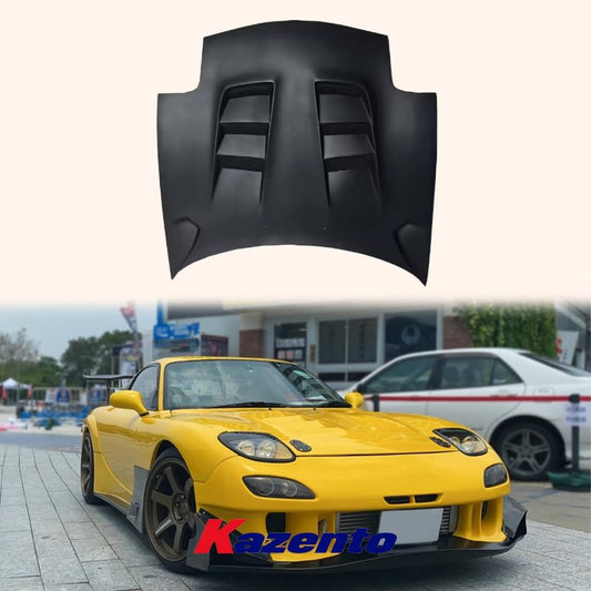 Kazento For Mazda RX-7 RX7 FD3S RE Style Fiberglass FRP Unpaint Front Vent Hood Bonnet Kazento Carbon Parts 车身侧板 FD3S-HOOD-RE-FRP