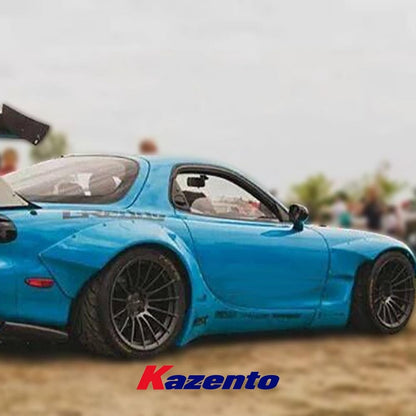 Kazento For Mazda RX7 FD FD3S RB Style Carbon Fiber Side Skirts Add On Body Kits