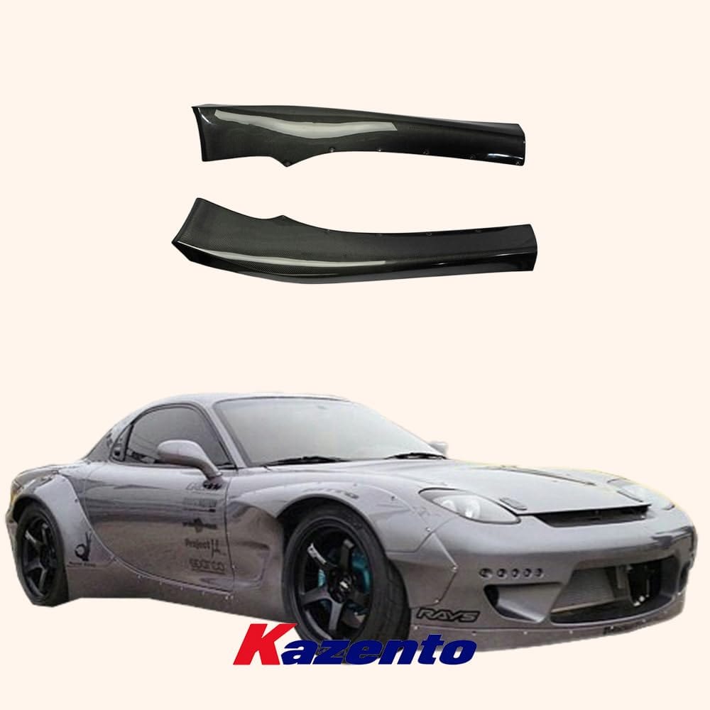 Kazento For Mazda RX7 FD FD3S RB Style Carbon Fiber Side Skirts Add On Body Kits