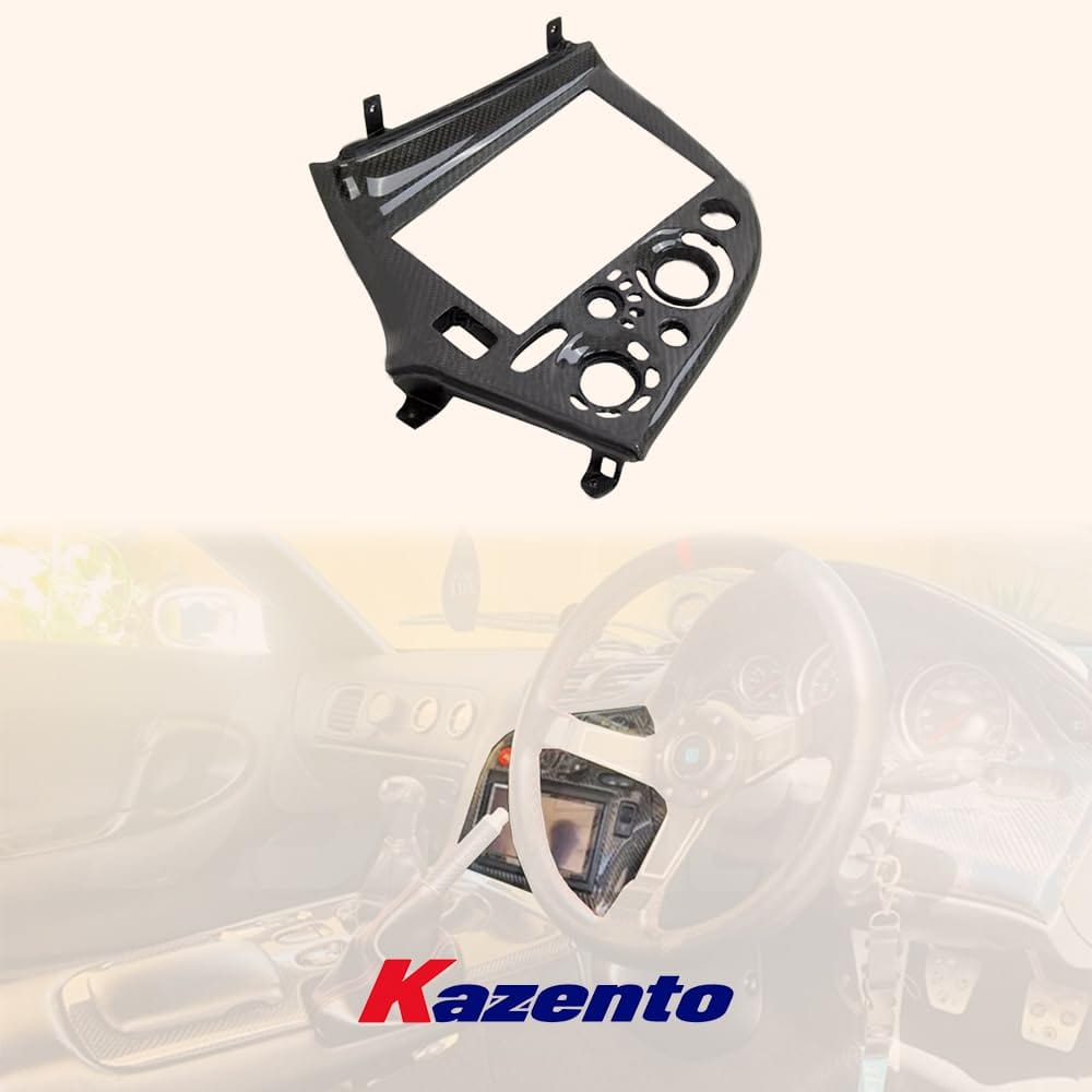 Kazento For Mazda RX7 FD3S (RHD Only) KZ Style Carbon Fiber Interior Radio Control Cover Kazento Carbon Parts 车身侧板 FD3S-CONTROL-RHD-CF