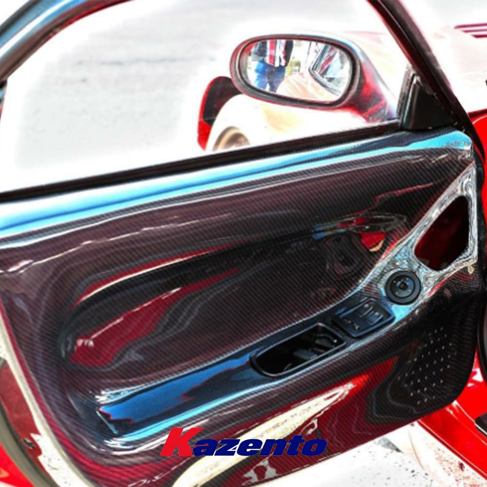 Kazento For Mazda RX7 RX-7 FD3S (RHD Only) Carbon Side Inner Door Card Panel Cover Pair Kazento Carbon Parts 车身侧板 FD3S-DOOR-IN-CF