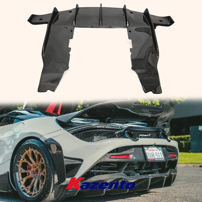 Kazento For Mclaren 2017-2023 Dry Carbon Fiber Rear Bumper Bottom Diffuser Spoiler Lip Kazento Carbon Parts 车身侧板 720S-DIF-DCF
