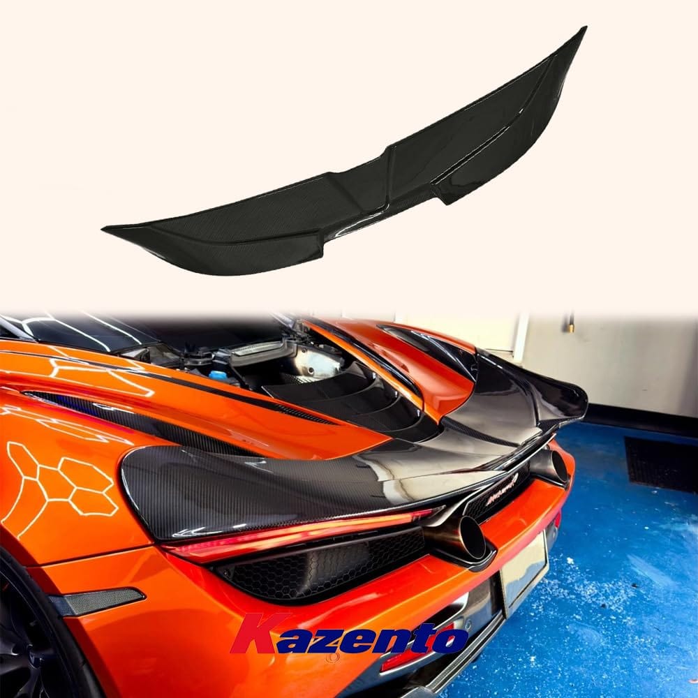 Kazento For Mclaren 2017-2023 Dry Carbon Fiber Rear Trunk Bumper Spoiler Wing Diffuser