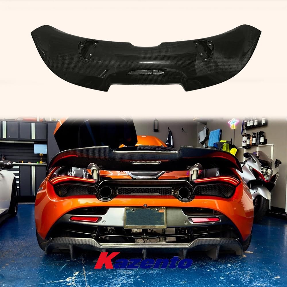 Kazento For Mclaren 2017-2023 Dry Carbon Fiber Rear Trunk Bumper Spoiler Wing Diffuser