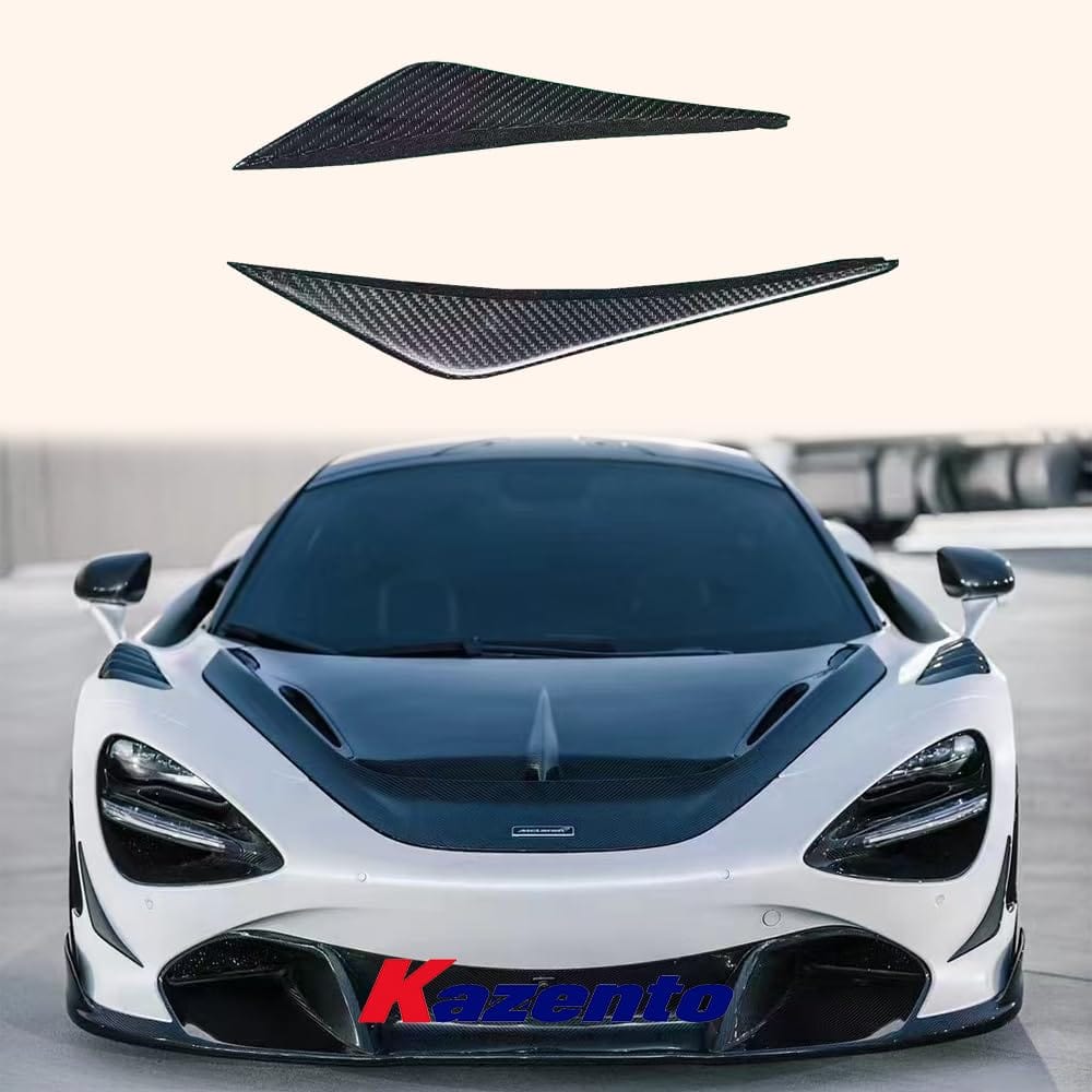 Kazento For Mclaren 720 720S 2017-23 OE Style Dry Carbon Fiber Front Bumper Side Canard