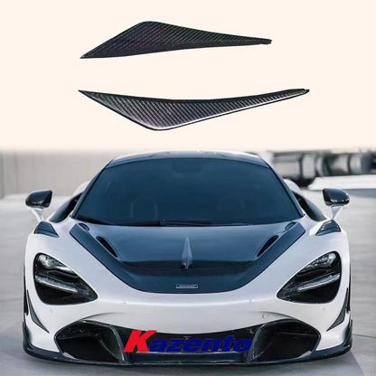 Kazento For Mclaren 720 720S 2017-23 OE Style Dry Carbon Fiber Front Bumper Side Canard