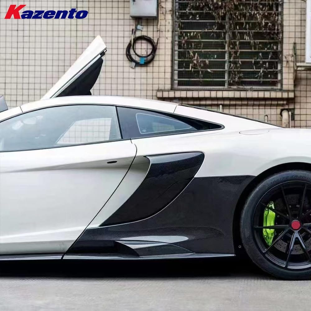 Kazento For Mclaren MP4-12C 2011-14 675LT Style Carbon Fiber Side Skirts 6pcs Kazento Carbon Parts 车身侧板 12C-SS-CF