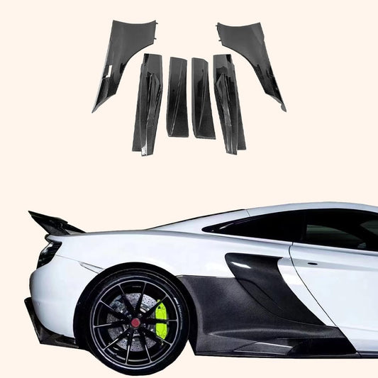 Kazento For Mclaren MP4-12C 2011-14 675LT Style Carbon Fiber Side Skirts 6pcs Kazento Carbon Parts 车身侧板 12C-SS-CF