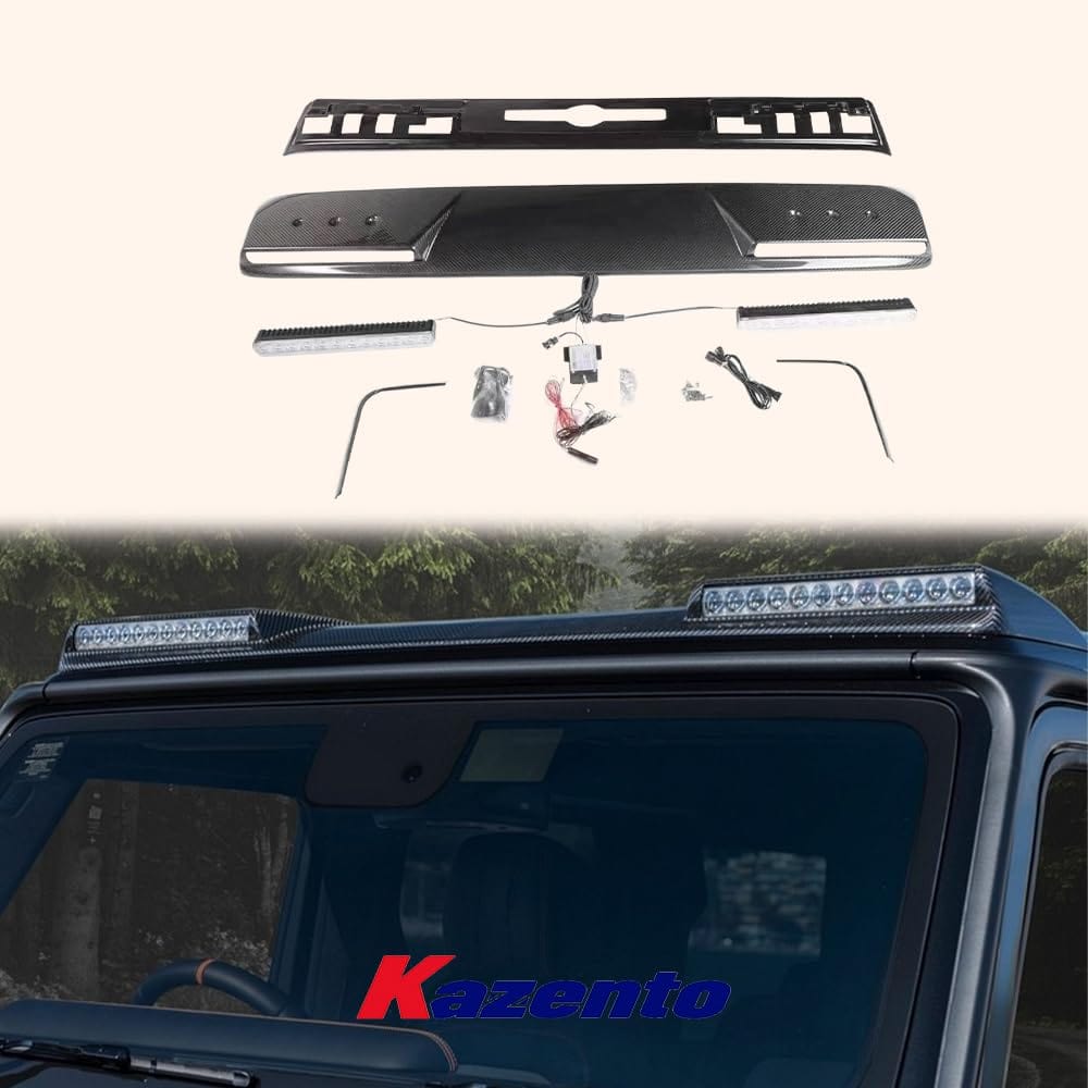 Kazento For Mercedes Benz G63 W464 AMG G500 Brabs Dry Carbon Fiber Roof LED Light Bar Kazento Carbon Parts 车身侧板 G63-RFSL-DCF