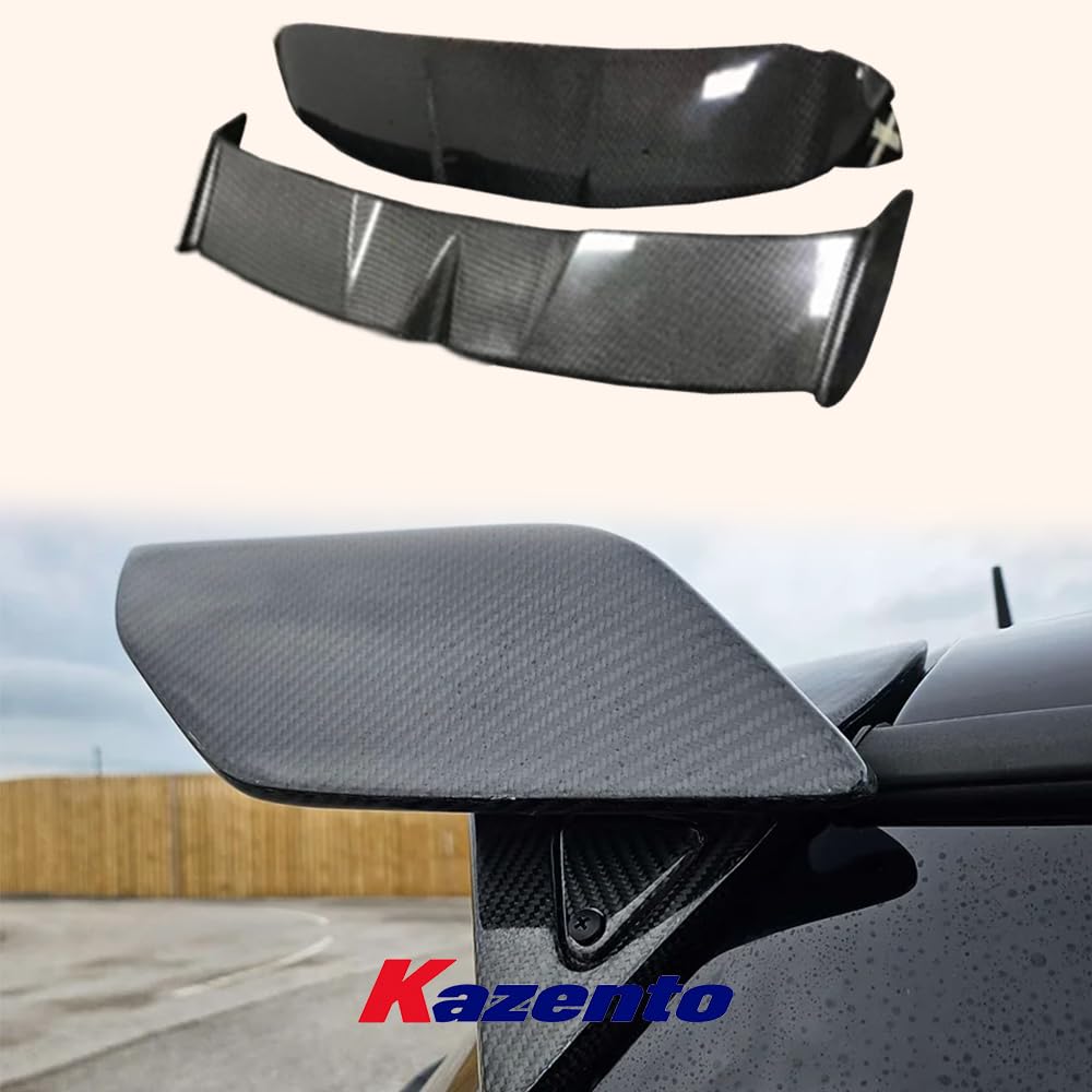 Kazento For Mini Cooper F56 Dry Carbon Fiber GAR Style Rear Trunk Roof Spoiler Wing 2pcs