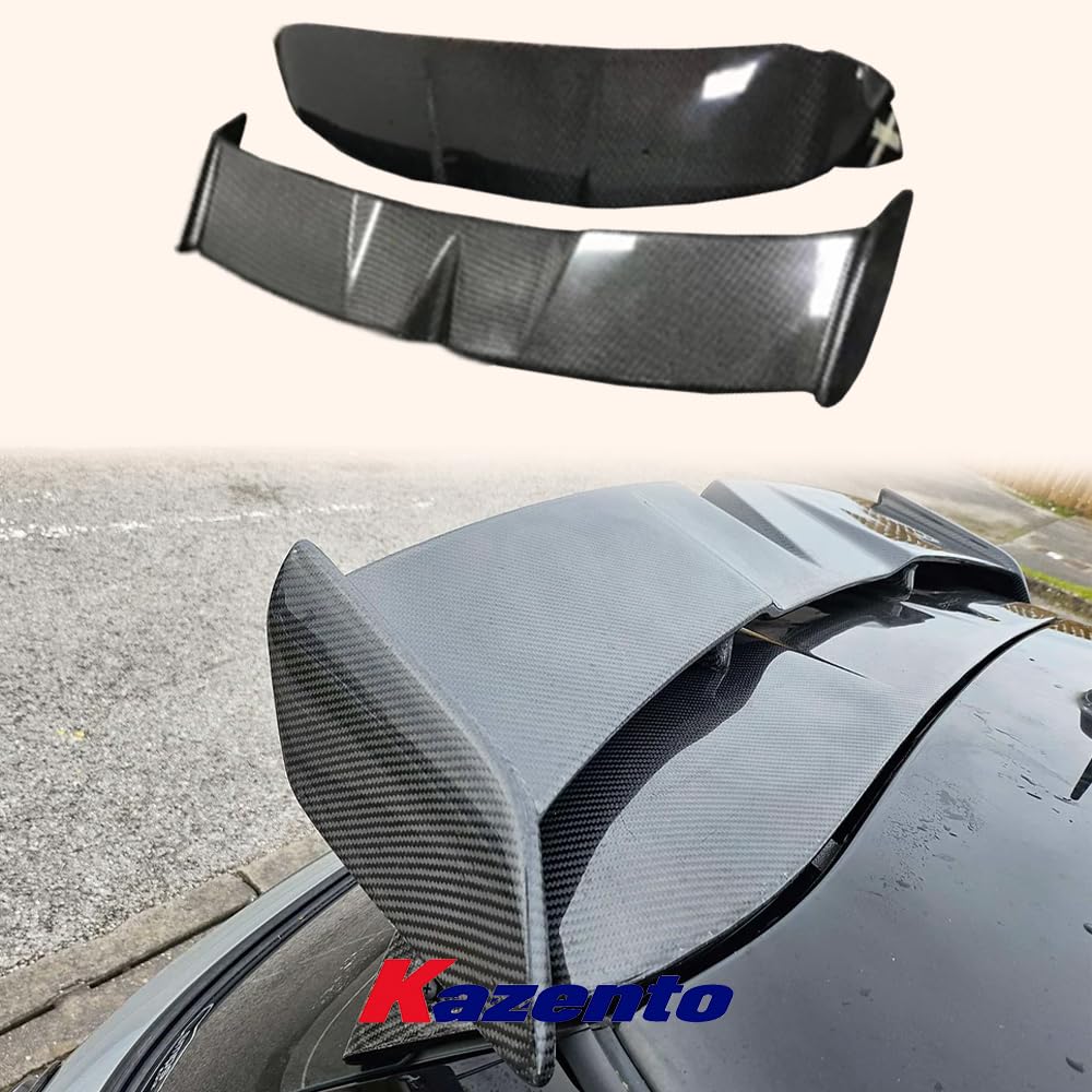 Kazento For Mini Cooper F56 Dry Carbon Fiber GAR Style Rear Trunk Roof Spoiler Wing 2pcs