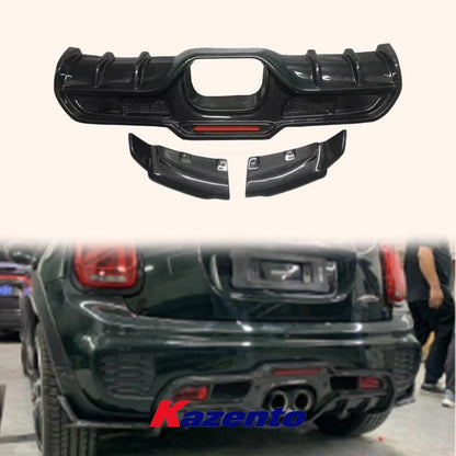 Kazento For Mini Cooper F56 Dry Carbon Fiber GC Style Rear Bumper Trunk Diffuser Lip Kazento Carbon Parts 车身侧板 F56-RL-GC-DCF